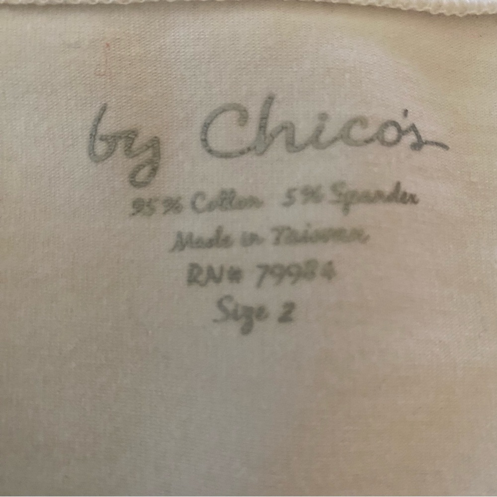 Chico’s Bling Cat Cityscape Top White Chico’s Size 2/Large - Picture 4 of 5